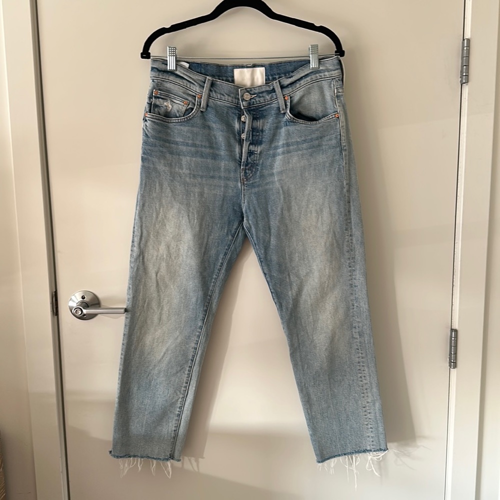 MOTHER Denim Scrapper Ankle Jeans in Wild Calling